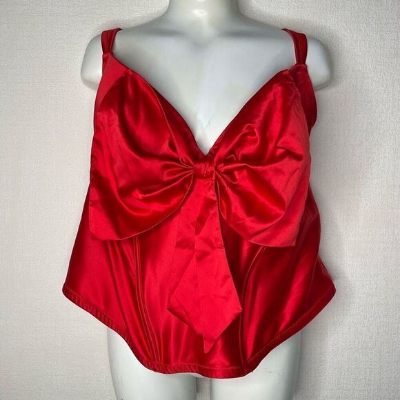 Adore Me Arianna Contour red low bustier corset Bra‎ 40G - Picture 2 of 9